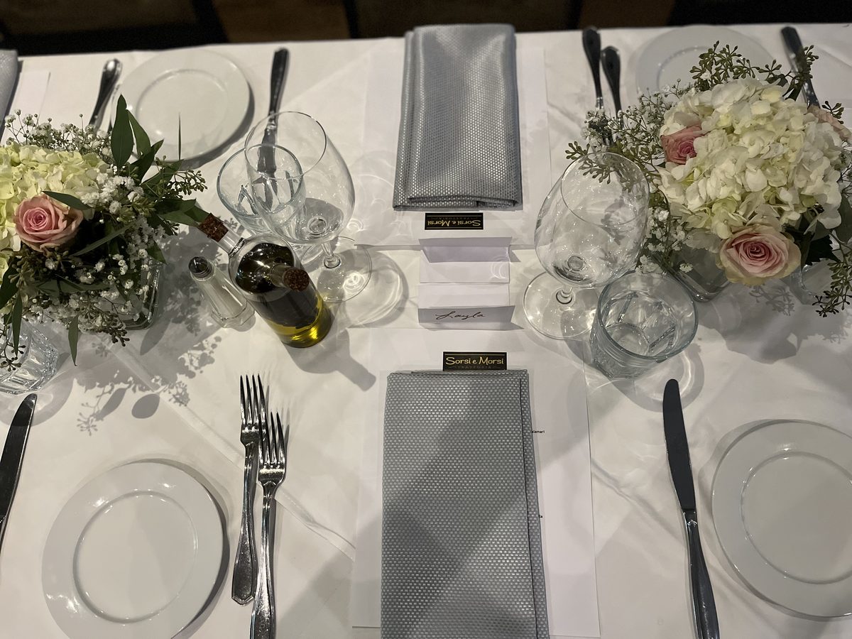 Table Setting Flowers